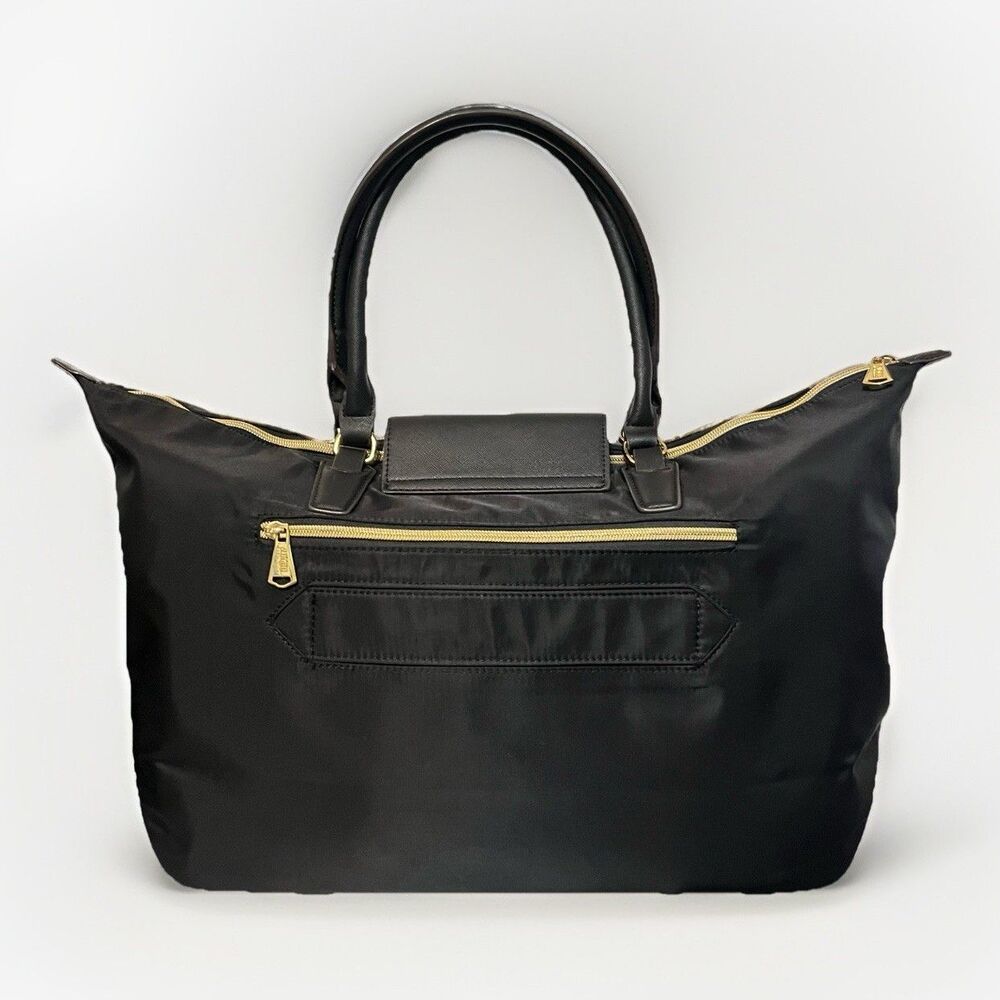 Aimee Kestenberg Black Nylon Weekender Travel Tote Bag
